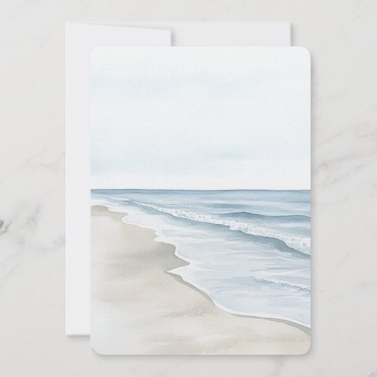 Blue Beach Ocean Vrijgezellenfeest Kaart (Achterkant)