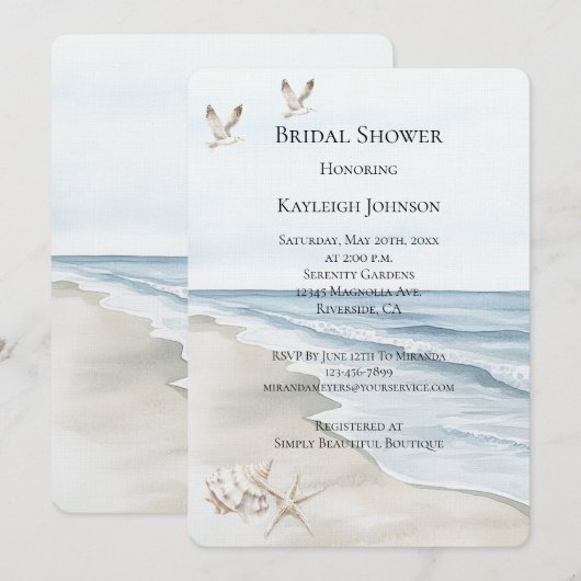 Blue Beach Ocean Vrijgezellenfeest Kaart (Voorkant / Achterkant)