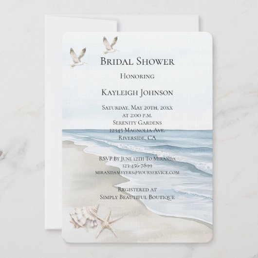 Blue Beach Ocean Vrijgezellenfeest Kaart (Voorkant)