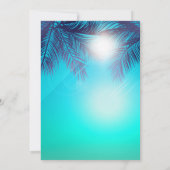 Blue BEACH PARTITY Sunny Palm Trees Summer Birthda Kaart (Achterkant)