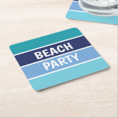 Blue Beach Party Kartonnen Onderzetters (Schuin)