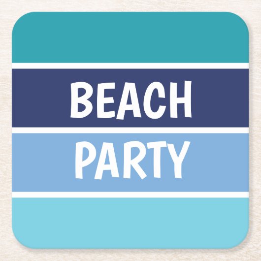 Blue Beach Party Kartonnen Onderzetters (Voorkant)