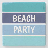 Blue Beach Party Stenen Onderzetter (Voorkant)