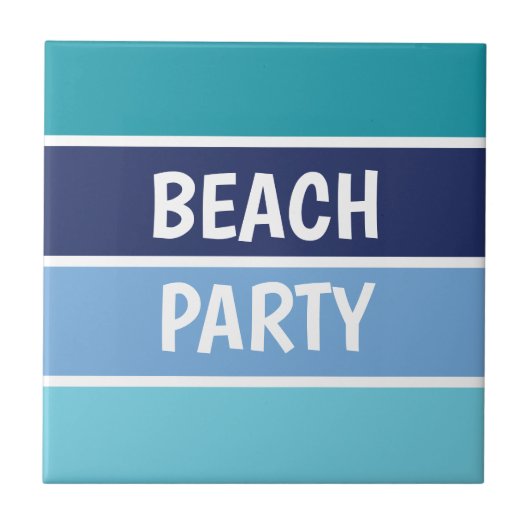 Blue Beach Party Tegeltje (Voorkant)