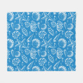 Blue Beach Patroon 2 Fleece Deken (Voorkant (Horizontaal))