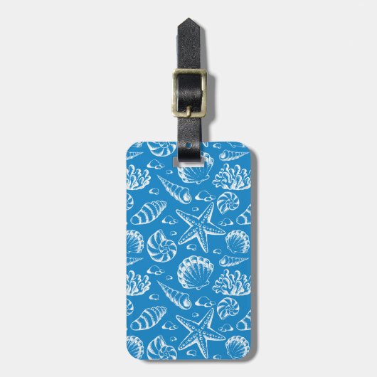 Blue Beach Patroon Bagagelabel (Voorkant verticaal)