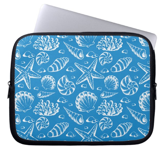 Blue Beach Patroon Laptop Sleeve (Voorkant)