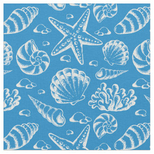 Blue Beach Patroon Monogram 2 Stof