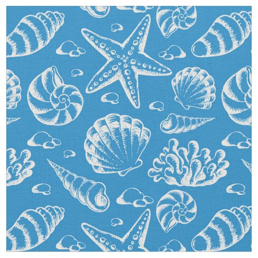 Blue Beach Patroon | Monogram 2 Stof (Close Up)