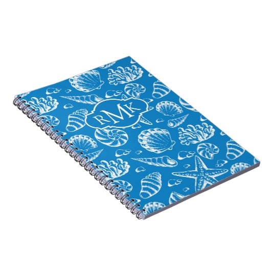 Blue Beach Patroon | Monogram Notitieboek (Rechterzijde)