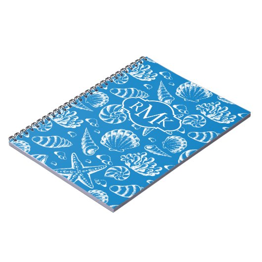 Blue Beach Patroon | Monogram Notitieboek (Linkerzijde)