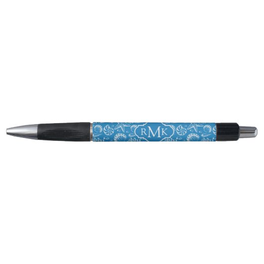 Blue Beach Patroon | Monogram Pen (Voorkant)