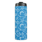 Blue Beach Patroon | Monogram Thermosbeker (Voorkant)