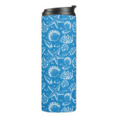 Blue Beach Patroon | Monogram Thermosbeker (Gedraaid links)