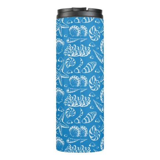 Blue Beach Patroon | Monogram Thermosbeker (Achterkant)