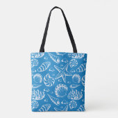 Blue Beach Patroon | Monogram Tote Bag (Achterkant)