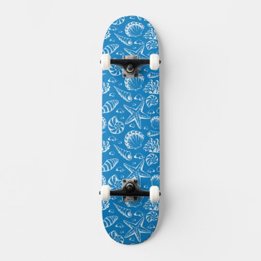 Blue Beach Patroon Persoonlijk Skateboard (Voorkant)
