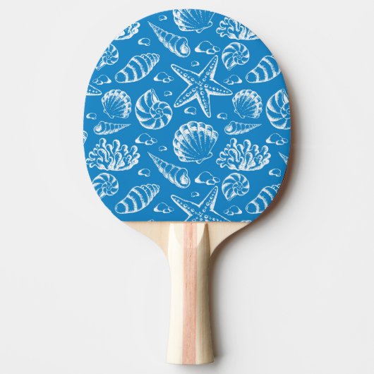 Blue Beach Patroon Tafeltennisbatje (Voorkant)