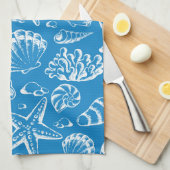 Blue Beach Patroon Theedoek (Quarter Fold)