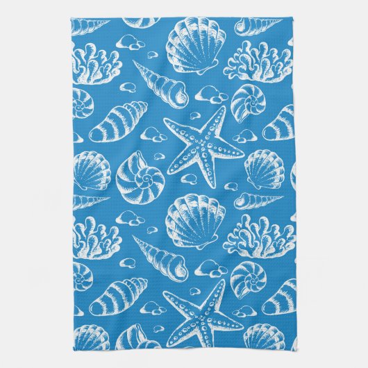 Blue Beach Patroon Theedoek (Verticaal)