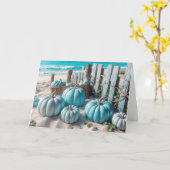 Blue Beach pompoenen voor de verjaardag Kaart (Gele Bloem)