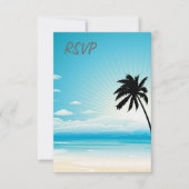 Blue Beach RSVP Wedding Invitation (Voorkant)