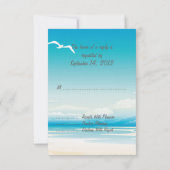 Blue Beach RSVP Wedding Invitation Kaartje (Achterkant)