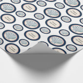 Blue Beach Sea Shells Verjaardag Cadeaupapier (Hoek)