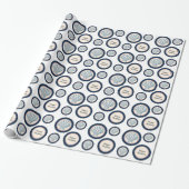 Blue Beach Sea Shells Verjaardag Cadeaupapier (Uitgerold)