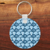 Blue Beach Seashell Patroon Sleutelhanger (Voorkant)