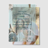 Blue Beach Seashell Zeester Kustbruiloft Vellum Uitnodigingen (Offset (Koppel))