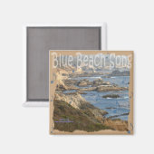 Blue Beach Song™ - Vierkante magneet (Voorkant / Achterkant)