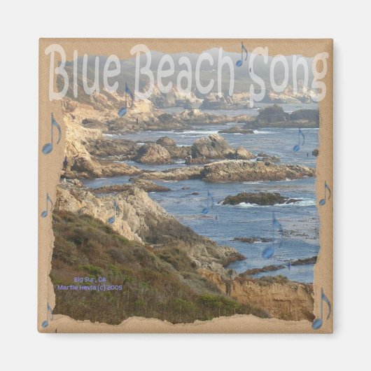 Blue Beach Song™ - Vierkante magneet (Voorkant)