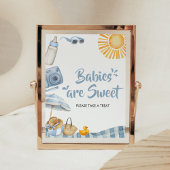 Blue Beach Summer Baby shower Baby's zijn zoet Poster