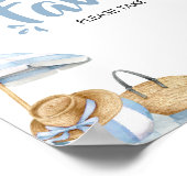 Blue Beach Summer Baby shower Favorieten Poster (Hoek)