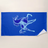 Blue Beach Towel met paard - uw kleuren Strandlaken (Voorkant)
