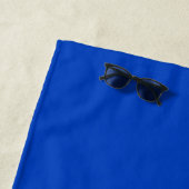 Blue Beach Towel met paard - uw kleuren Strandlaken (In situ)