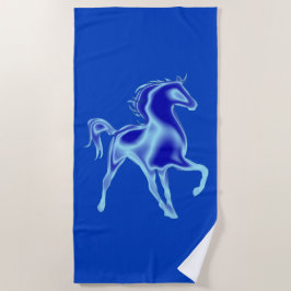 Blue Beach Towel met paard - uw kleuren Strandlaken