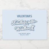 Blue Beach vrijgezellenfeest Sparkling Wijnetiket (Enkel label)