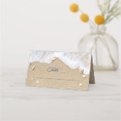 Blue Beach Waves Bat Mitzvah Folded Plaatskaartje (Voorkant)
