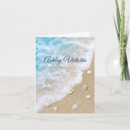 Blue Beach Waves Bat Mitzvah Hartelijk dank Kaart
