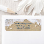 Blue Beach Waves Bat Mitzvah Return Address Labels (Insitu)