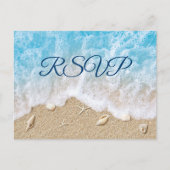Blue Beach Waves Bat Mitzvah RSVP Briefkaart (Voorkant)