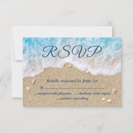 Blue Beach Waves Bat Mitzvah RSVP Kaartje