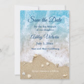 Blue Beach Waves Bat Mitzvah Save the Date Kaart (Voorkant)