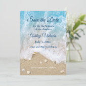 Blue Beach Waves Bat Mitzvah Save the Date Kaart (Staand voorkant)
