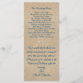 Blue Beach Waves en Starfish bruiloft programma Programmakaart (Achterkant)