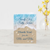 Blue Beach Waves Foto Hartelijk dank Kaart (Gele Bloem)