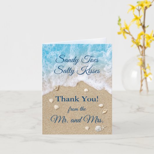 Blue Beach Waves Foto Hartelijk dank Kaart (Gele Bloem)