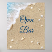 Blue Beach Waves Open Bar-Poster Poster (Voorkant)